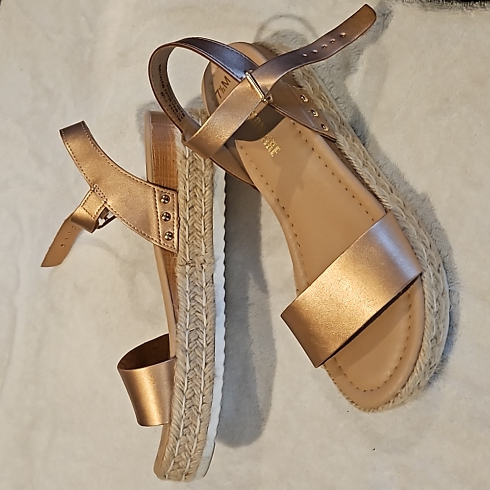 Wedge sandals rosegold